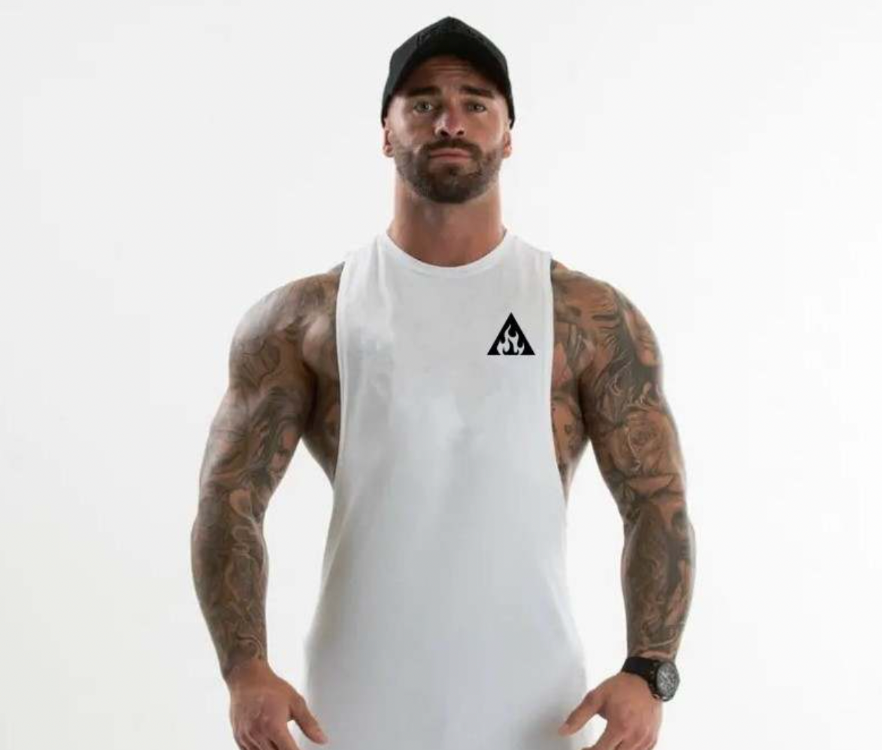 Men's Cut-Off Tank Top - White – Pathos Active Wear
